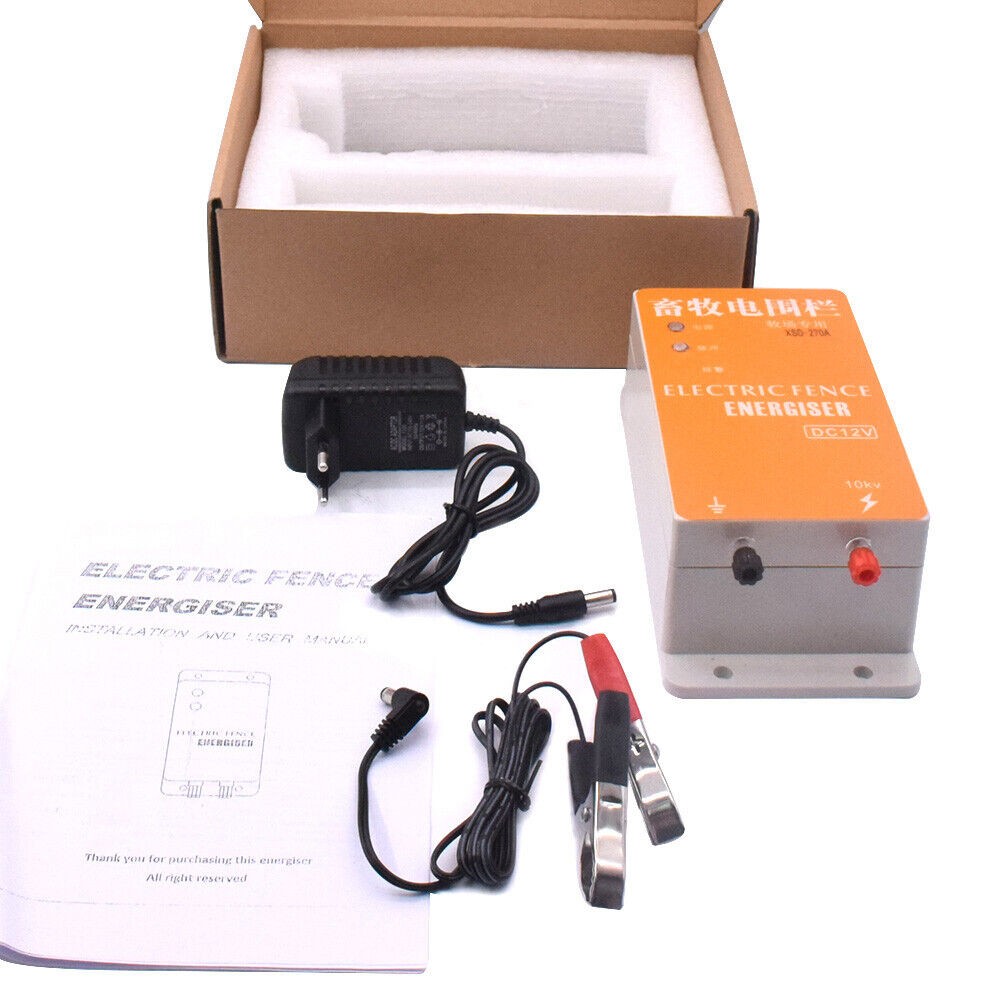 Electric Fence Charger 10KV Output 10KM Range for Farm Animal Security Control