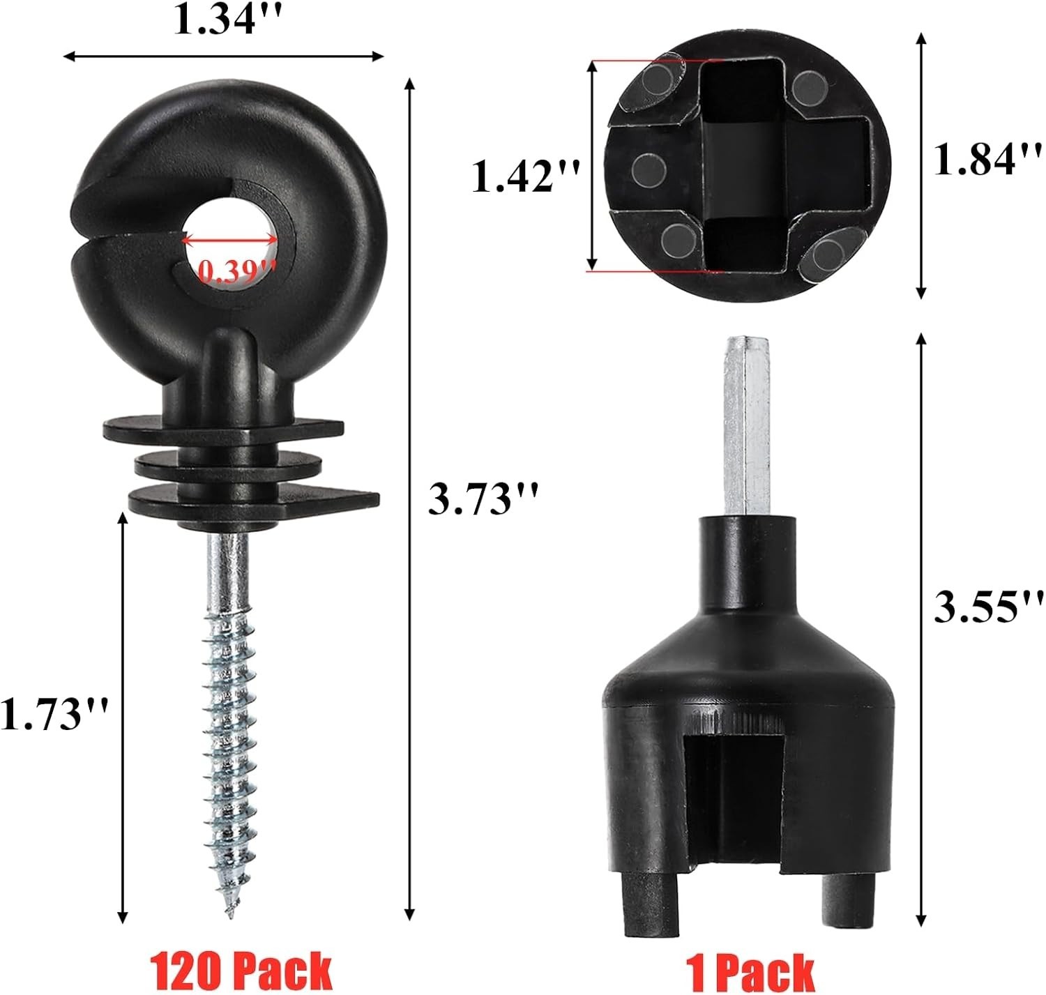 120 Pack Electric Fence Insulators Screw In Ring Post Wood Post Farm Fencing…