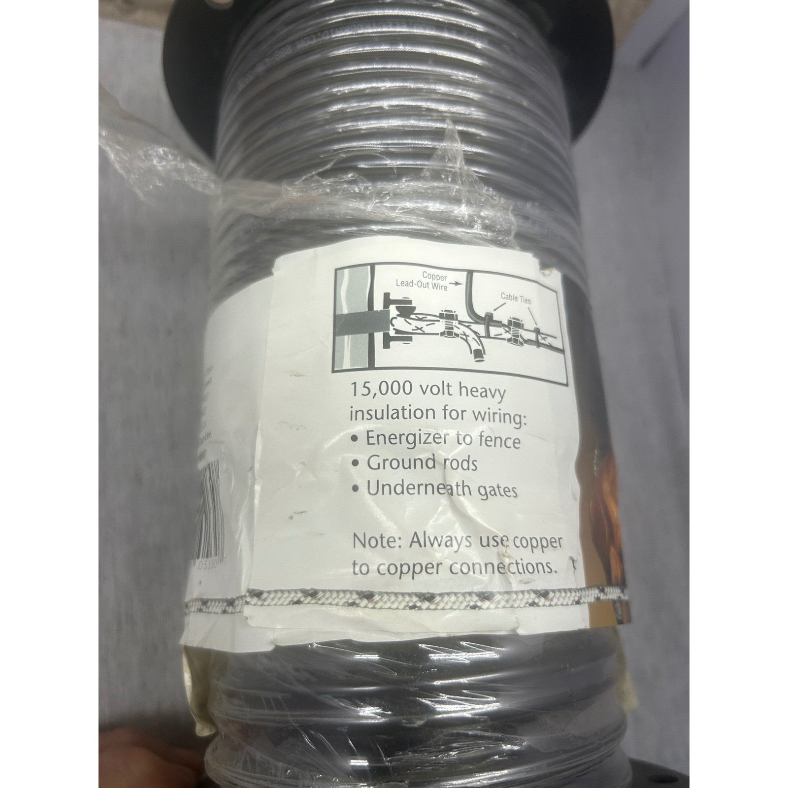 ElectroBraid Copper Lead-Out Wire 200ft 15000V Insulated Elec. Fence UGCL200EB