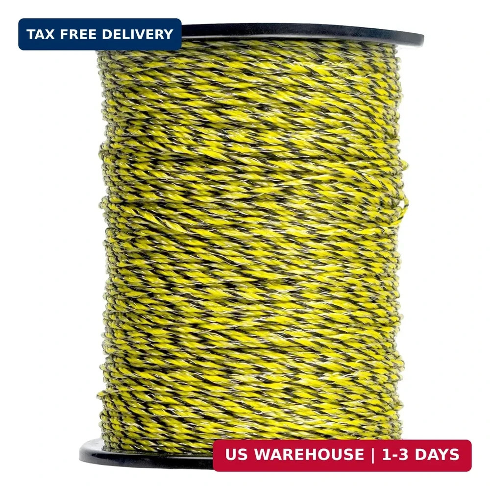 Upgraded Electric Fence Poly Wire 1312 Feet 400 Meters, 9 Stainless Steel Strand