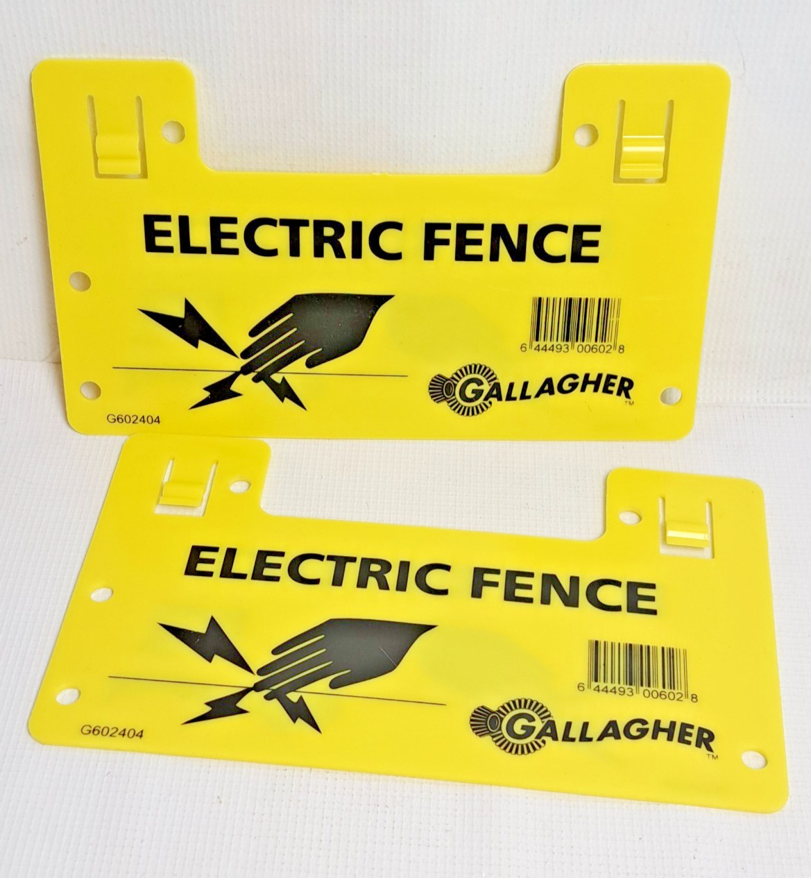 Gallagher G602404 Electric Fence Warning Signs Lot of 2 NEW