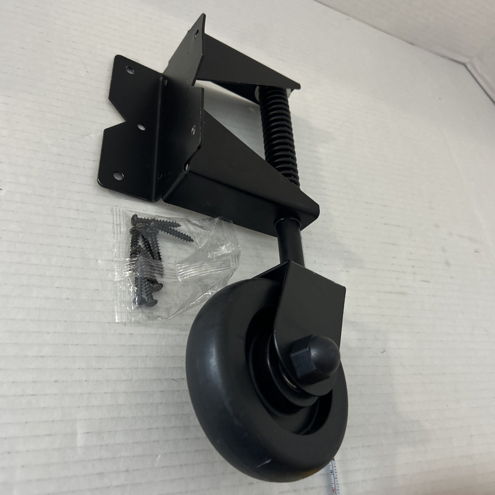 Black Gate Wheels Spring-Loaded Gate Caster for Fence Wooden Gate Heavy Duty