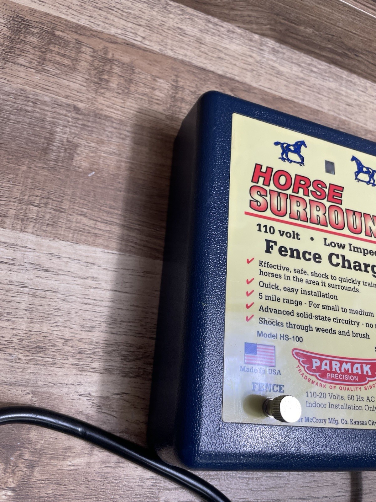 Parmak HS-100 110-20-Volt Horse Surround Low Impedance Electric Fence Charger