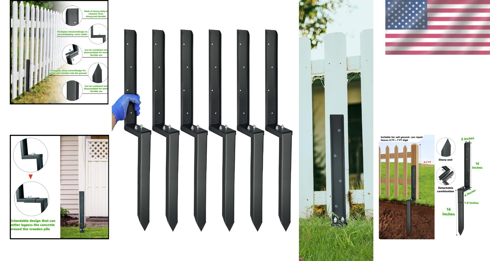 Corrosion-Resistant Fence Repair Stakes – Heavy Duty 32 Inch Support System