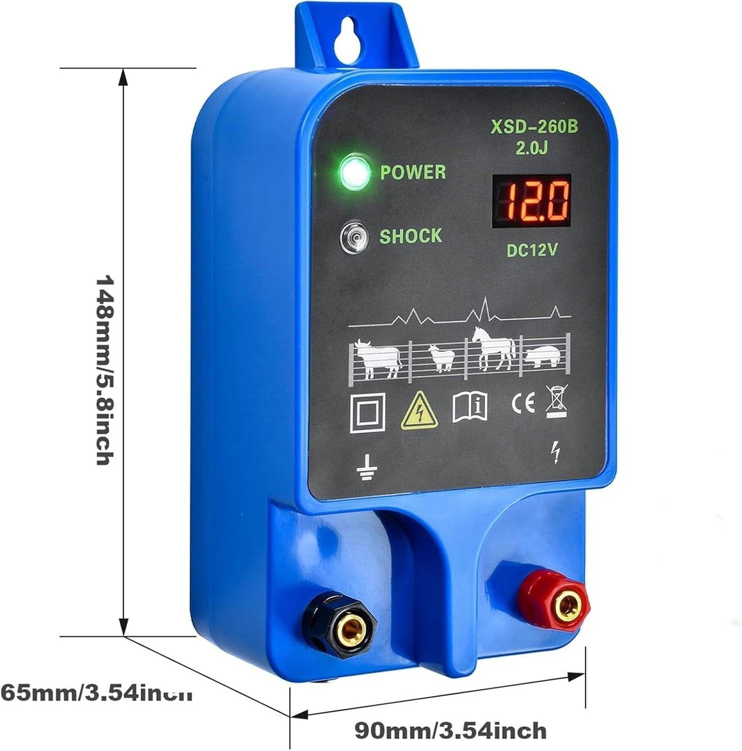 Electric Fence Charger 2J High Power 10kV LCD Display 3 Mode Livestock Farm 10kV