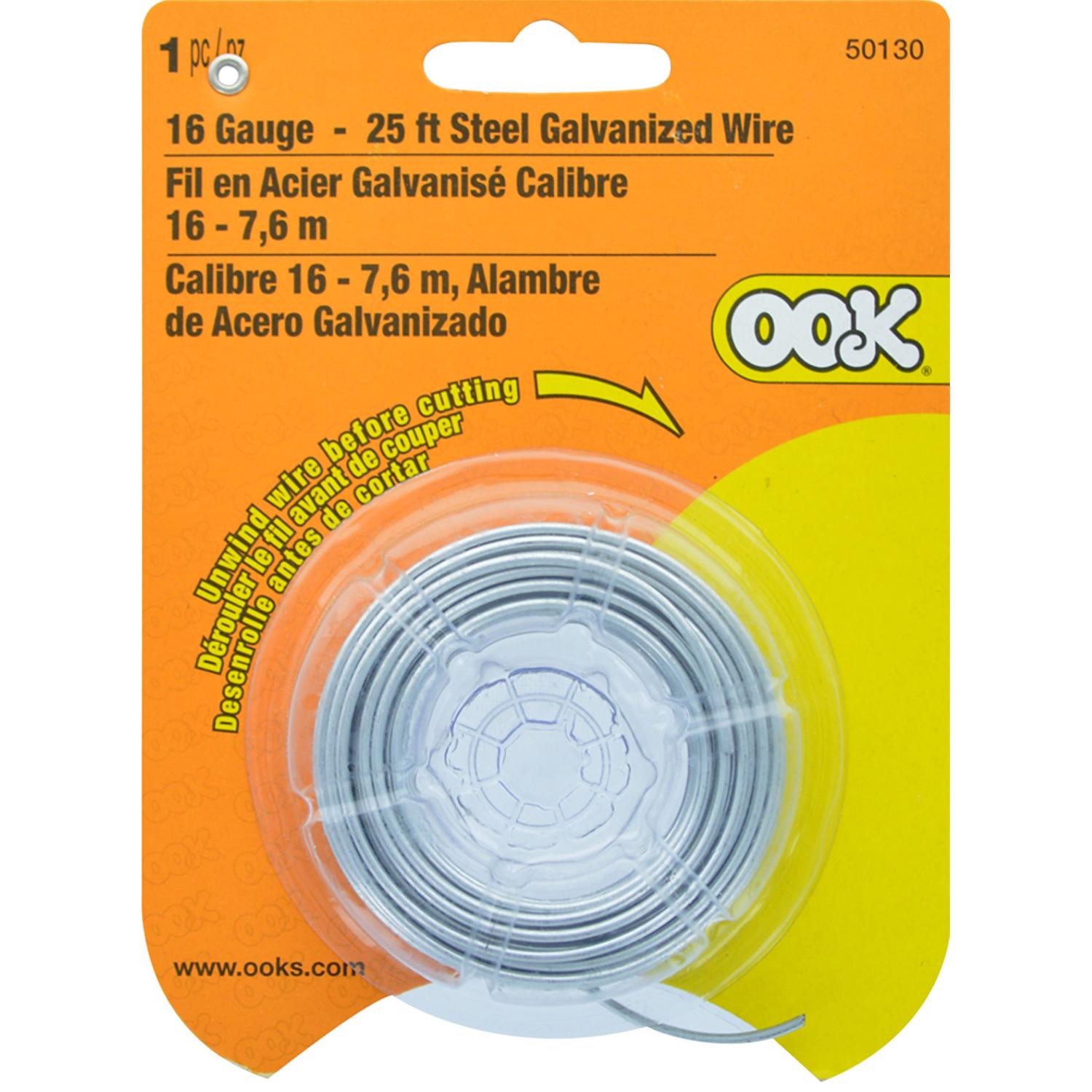 OOK 534642 55 lbs. 16 ga. Galvanized Steel Hobby Wire 25 L ft.