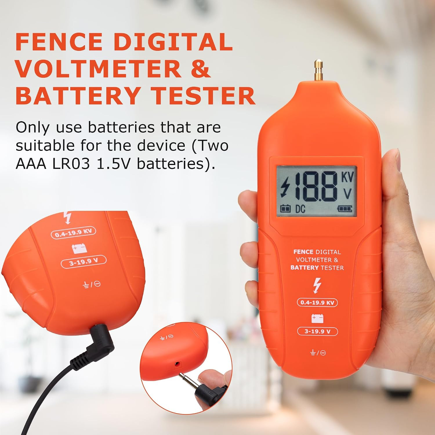 Electric Fence Tester Fault Finder Digital Electric Fence Voltage Tester Max 19.