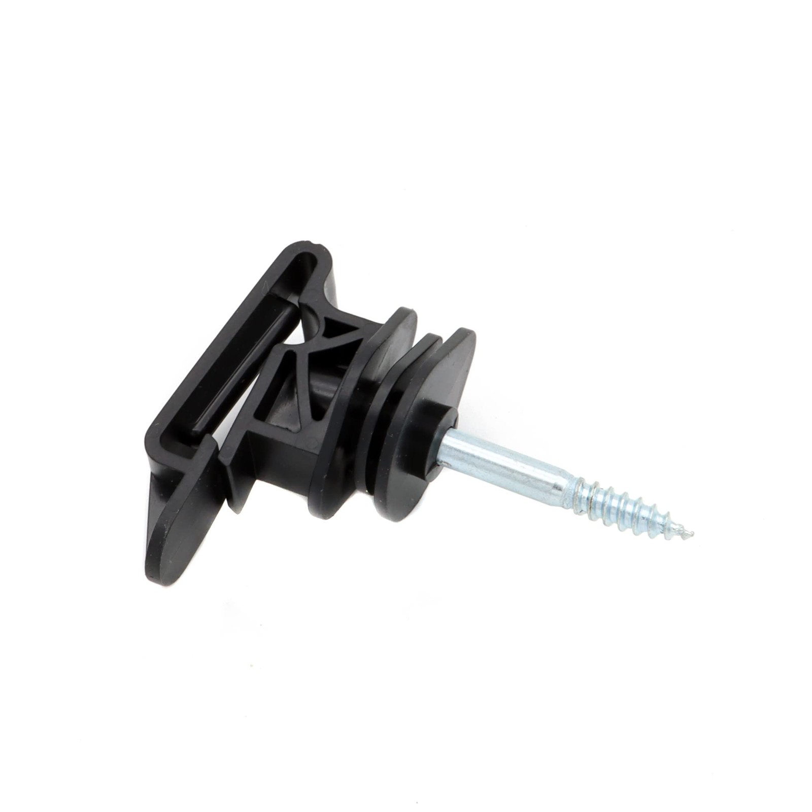 Electric Fence Tape Insulators Screw In Wood Post 25 Pack with Tool Black