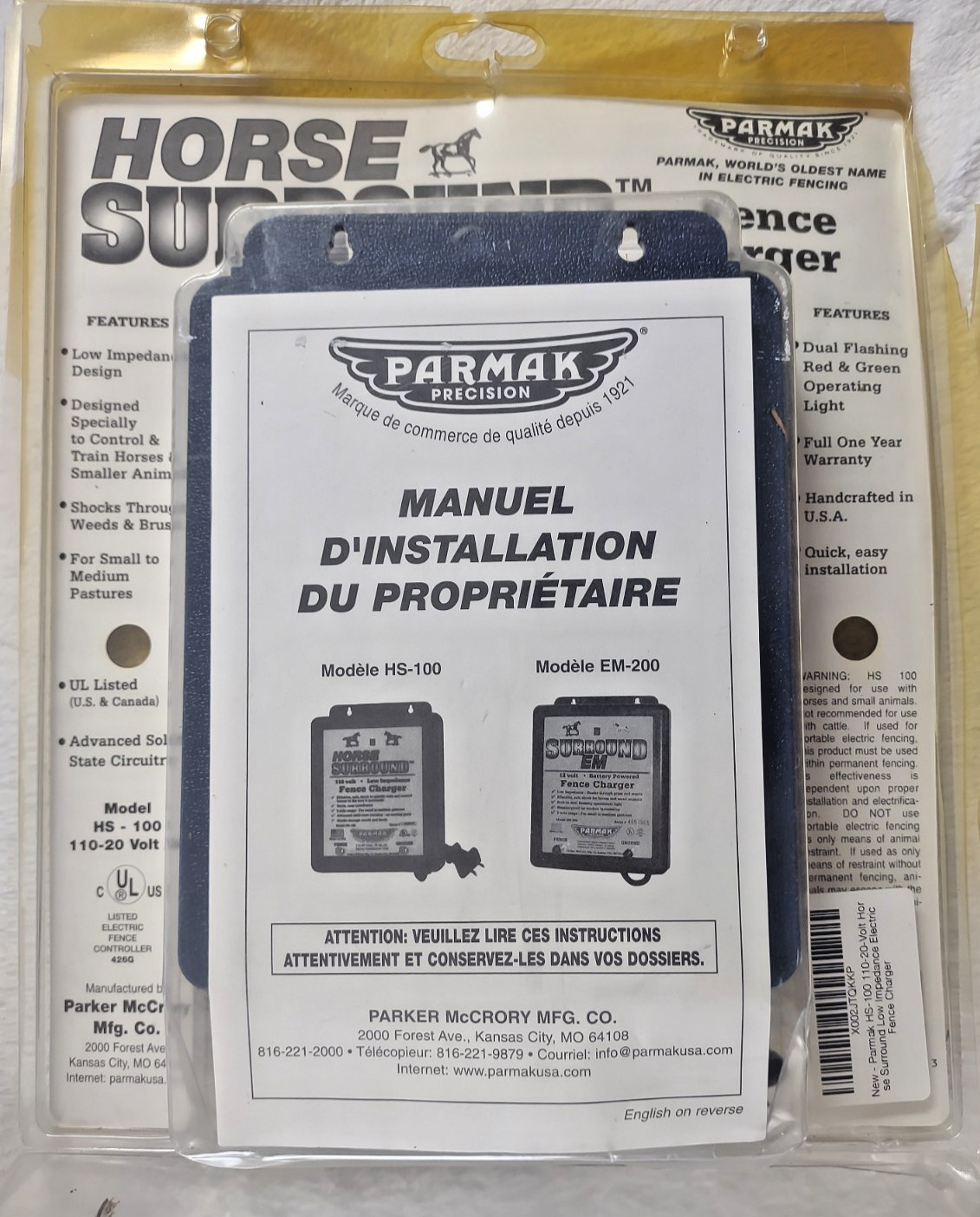 OPEN BOX Parmak HS-100 110-20-Volt Surround Elect Fence Charger -WE PAY SHIPPING