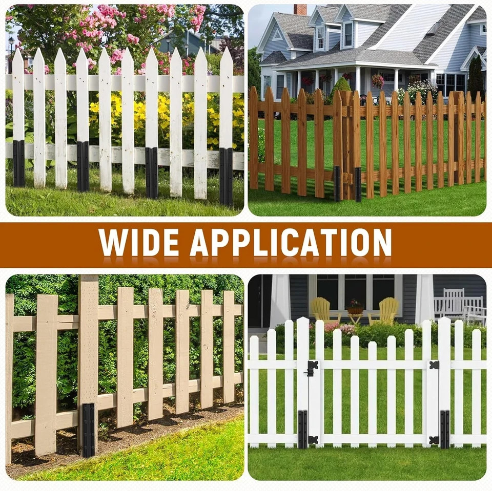 10 Pack Fence Post Repair Stakes –14 Ga Heavy-Duty Steel Fence Post Support Kit