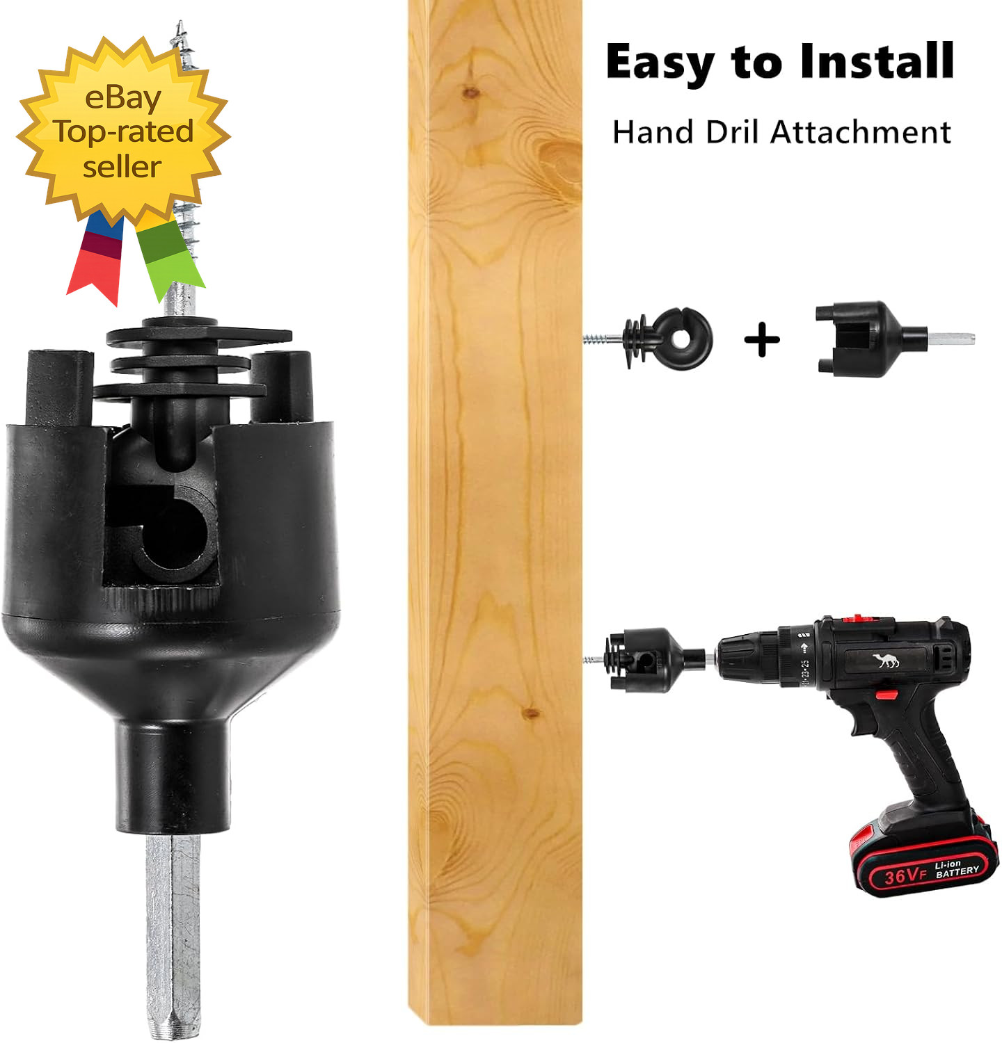 120 Pack Electric Fence Insulator Screw In Ring Post Insulator Farm Fencing Tool