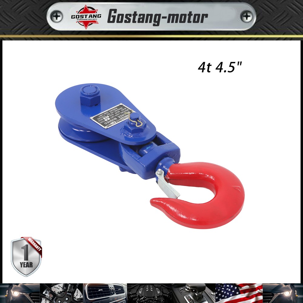 8800 Lbs Snatch Block with Swivel Shackle, 4.5″ Sheave, 1/2″ Wire Rope