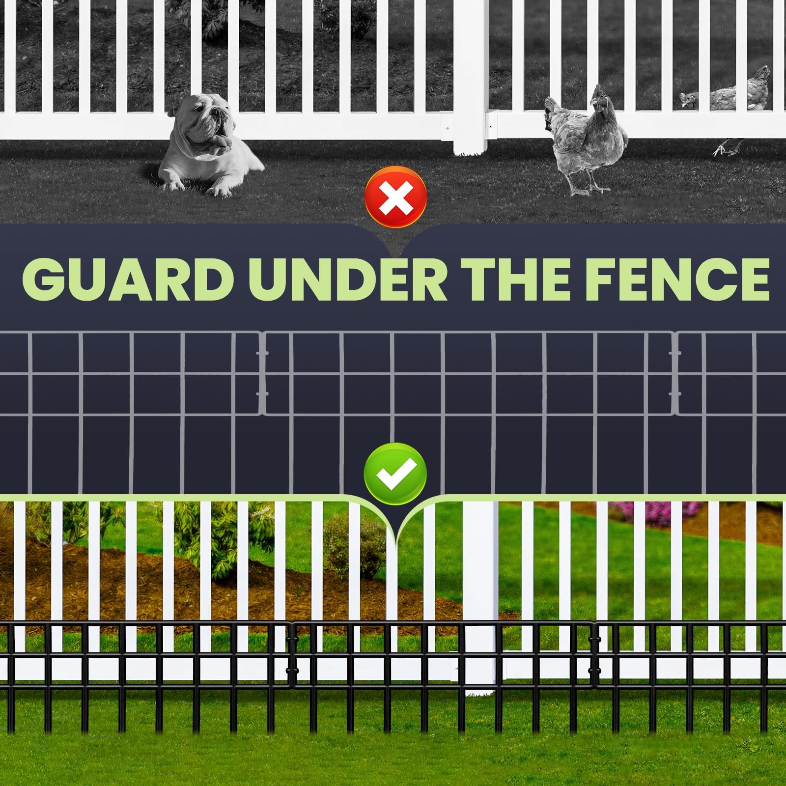 Animal Barrier Fence, 14 Pack No Dig Fence Panels,19.52Ft(L) X 13Inch(H) Gard…