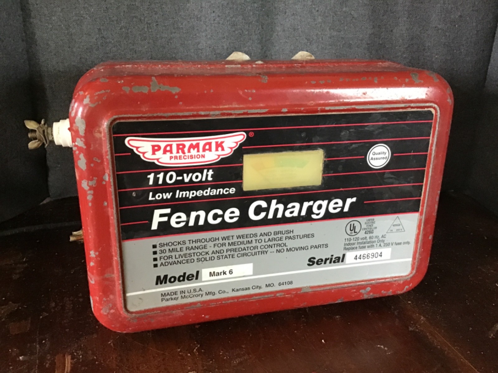 Parmak Mark 6 Electric Fence Charger ~ 30-Mile Low Impedance ~ 110-Volt