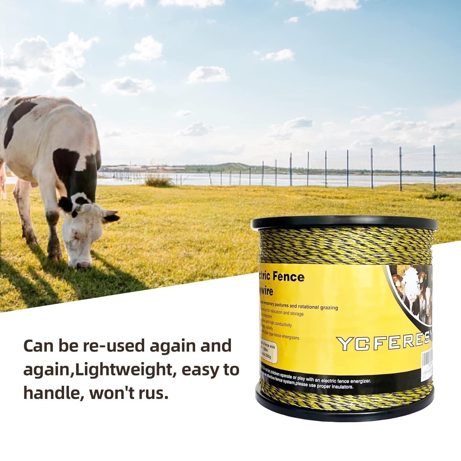 Upgraded Electric Fence Polywire 3366 Feet – UV Resistant