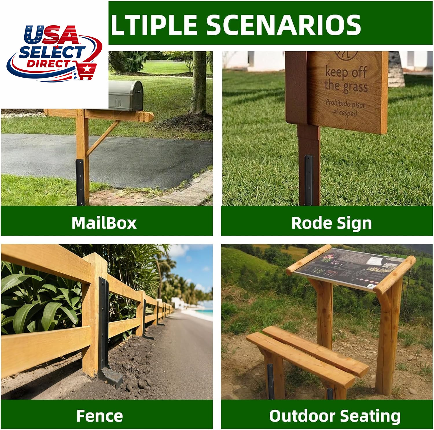 8PCS Heavy Duty Fence Post Repair Kit for Wooden Posts