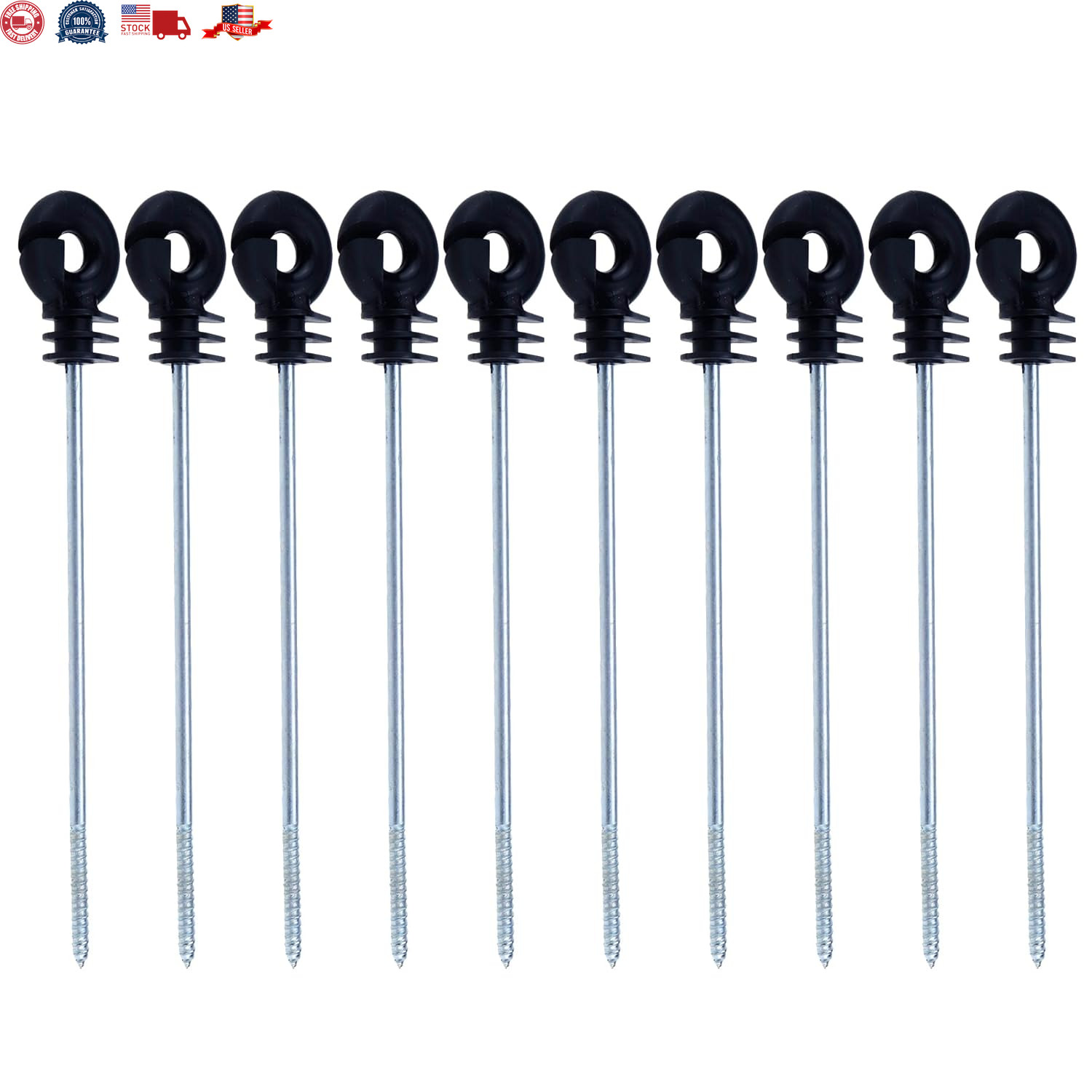 10Pcs Long Electric Fence Insulator Screw-In Insulator Fence Post Wood Post Insu