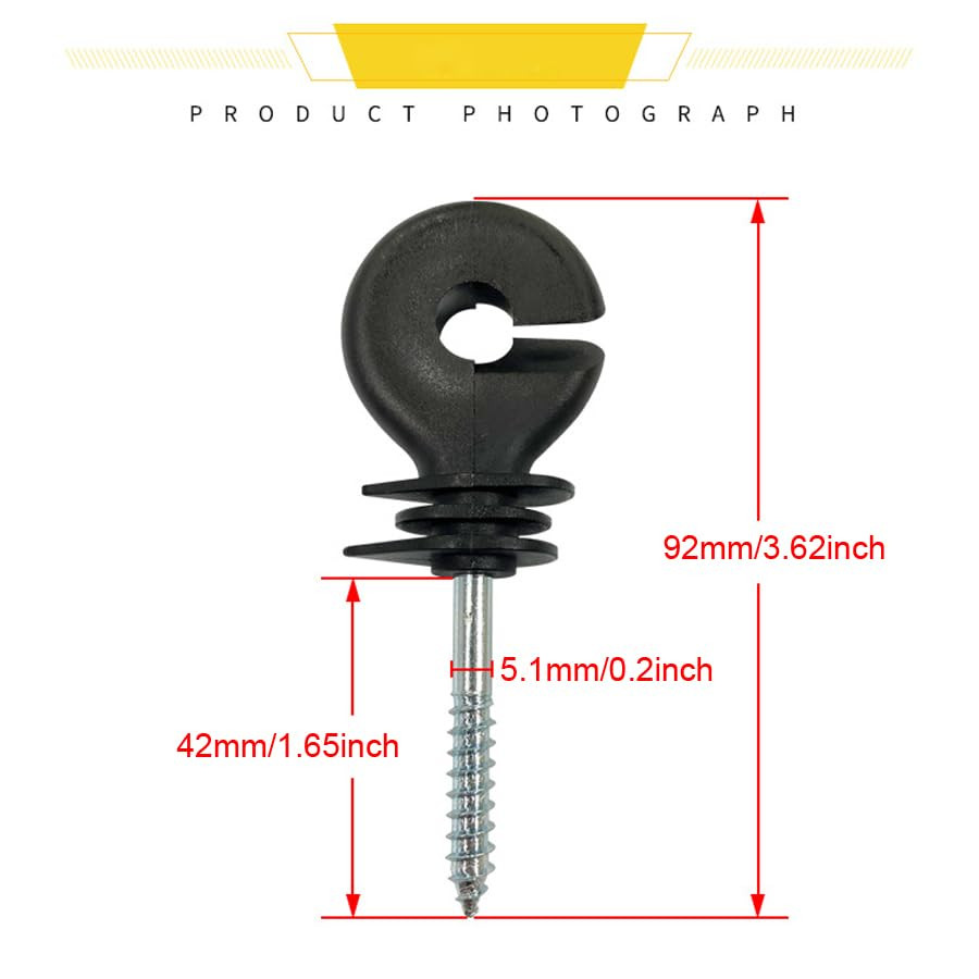 15 Pack Electric Fence Insulator Black Screw-In Nail Insulators Fence Post