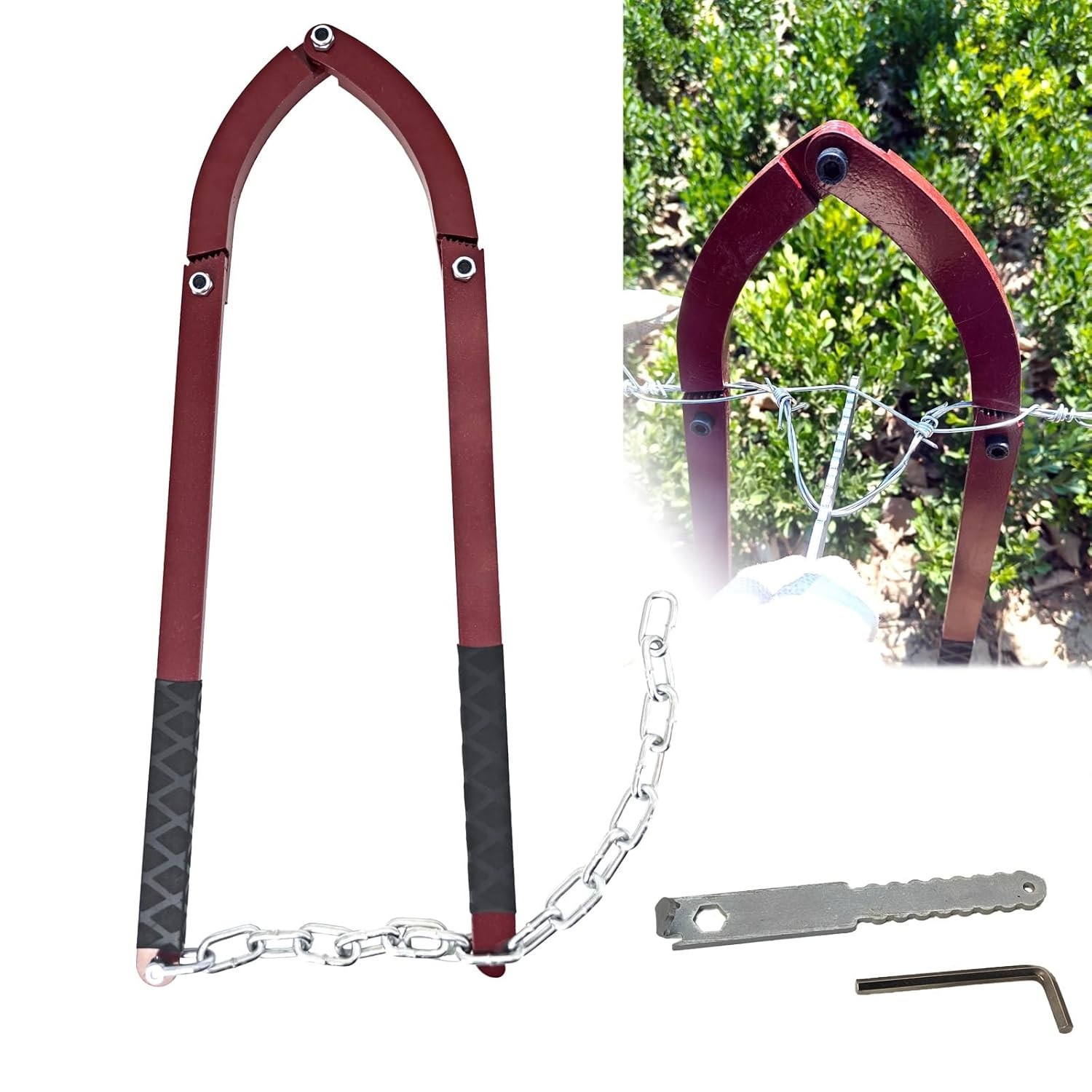 Heavy Duty Barbed Wire Fencing Tightener Tool – 5.5lb Fence Restoration Fence…