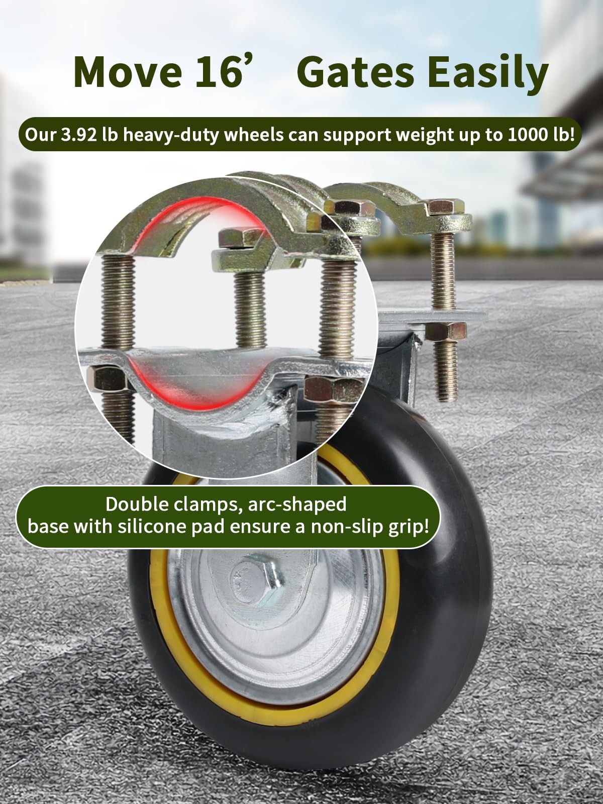 Gate Wheels for Metal Tube Gate – 6″ Farm Gate Wheel for Metal Swing Gate Fen…