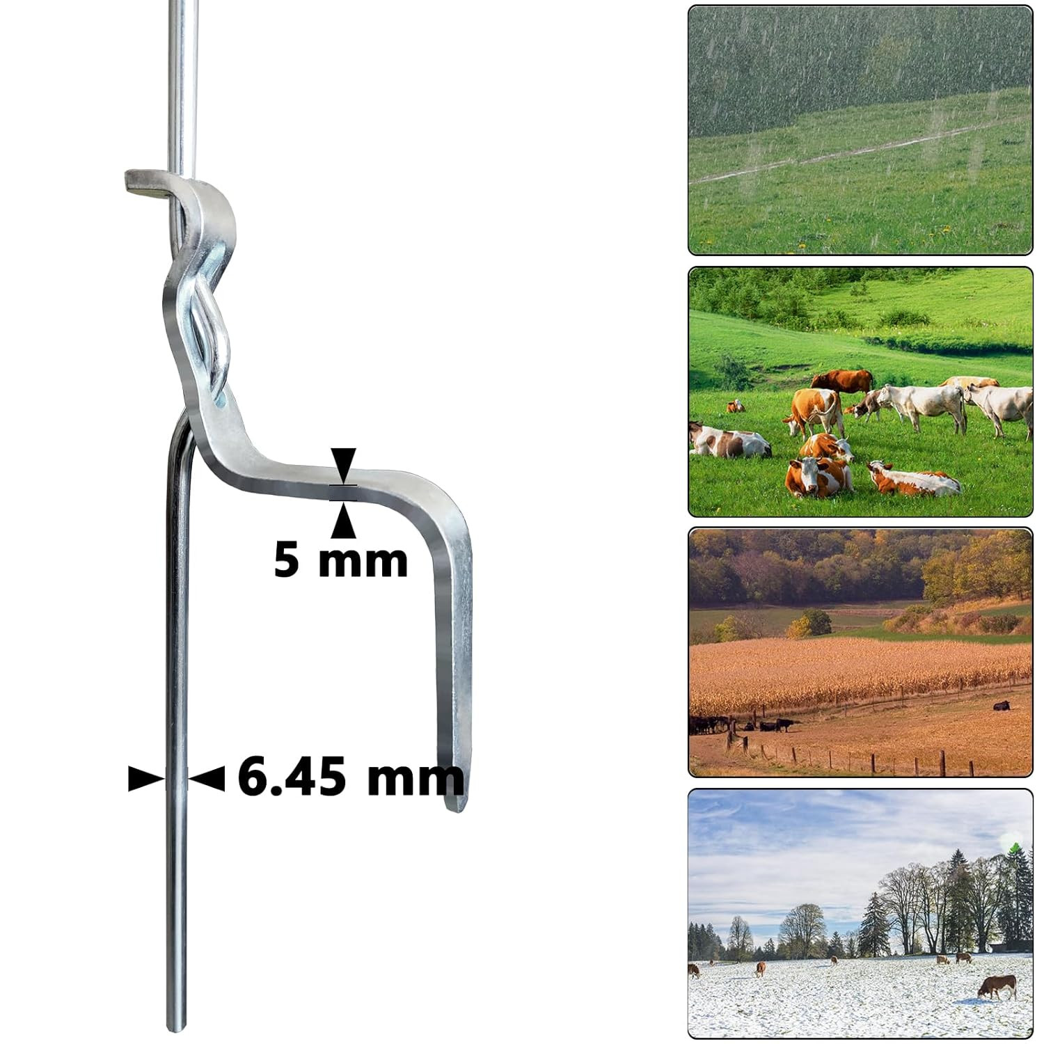 ARIFARO Step in Fence Post 41 Inch Pig Tail Step-in Fence Post,Electric Fencing