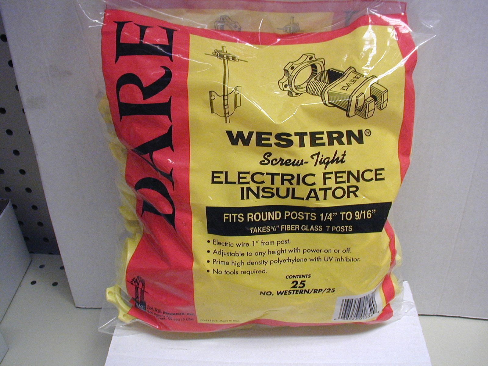 Dare – Western Electric Fence Insulators – For Fiberglass or Steel Posts – 25pk.
