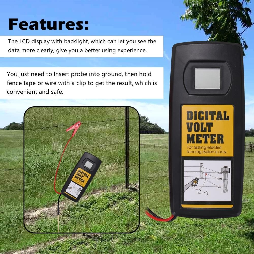 9.9KV Digital Fence Tester Home Garden Horse Livestock Electric Fence Z2P7 [