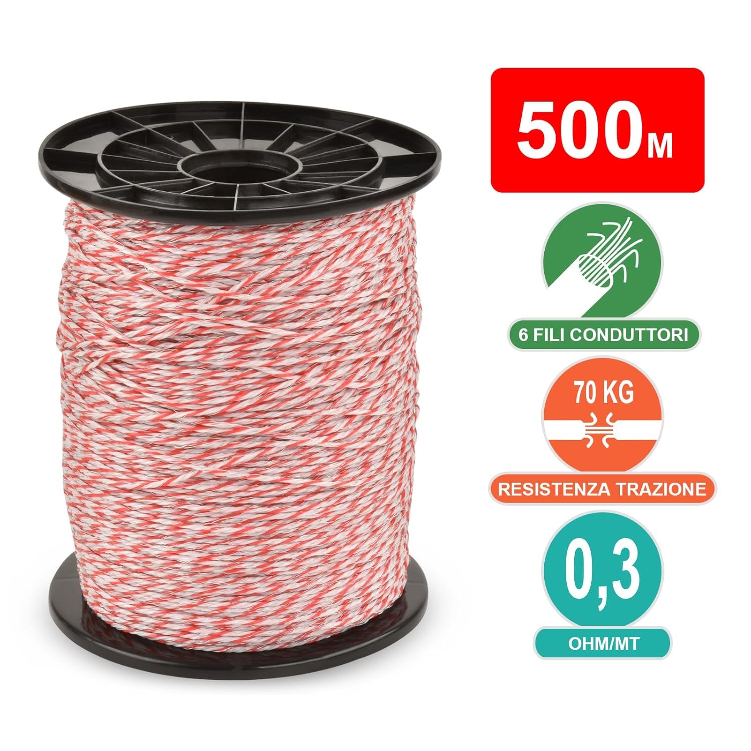 1640ft/500M Electric Fence Wire Fencing Polywire Horse Cattle Livestock
