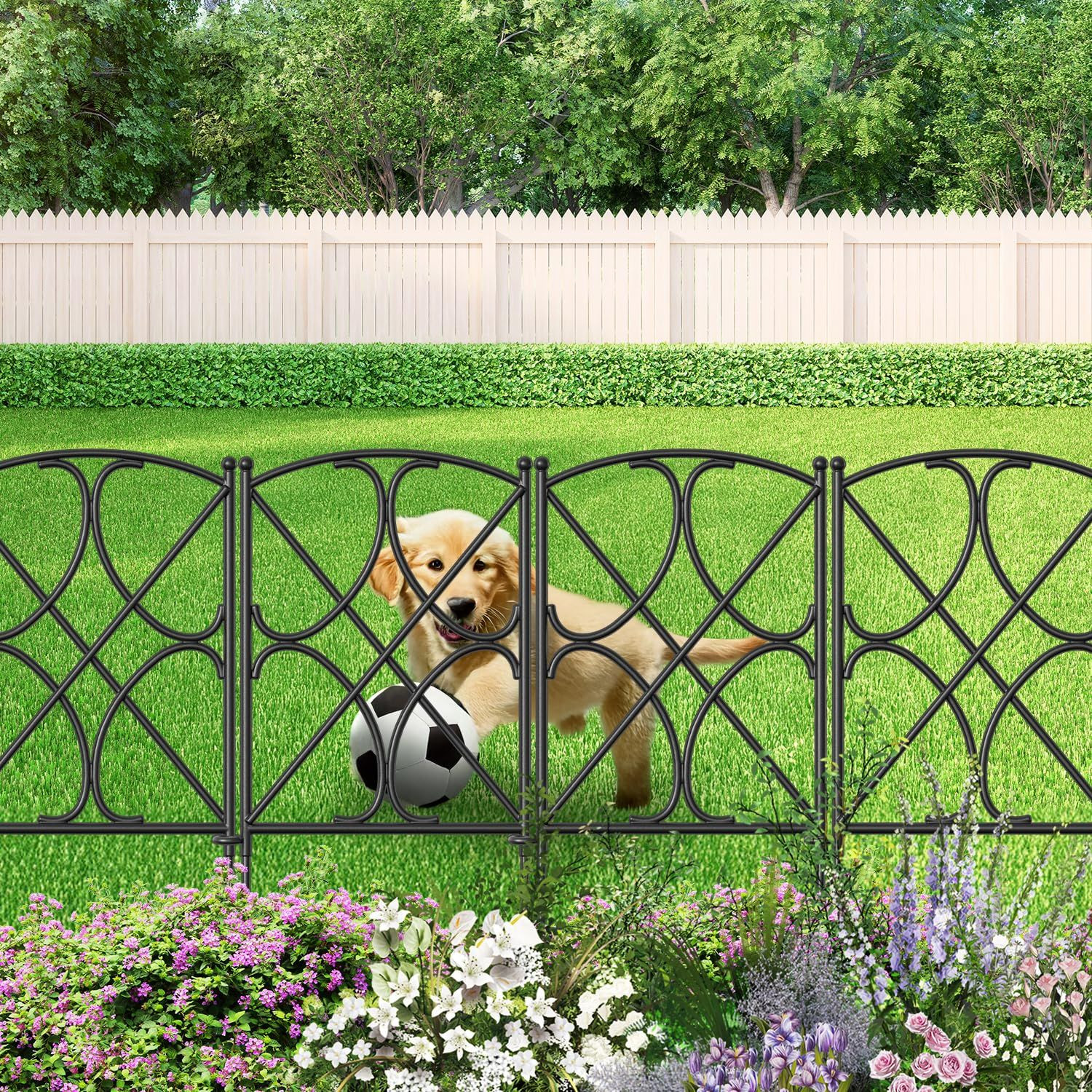 AMAGABELI GARDEN & HOME 10 Panels 24in(H) X 10ft(L), Black Diamond
