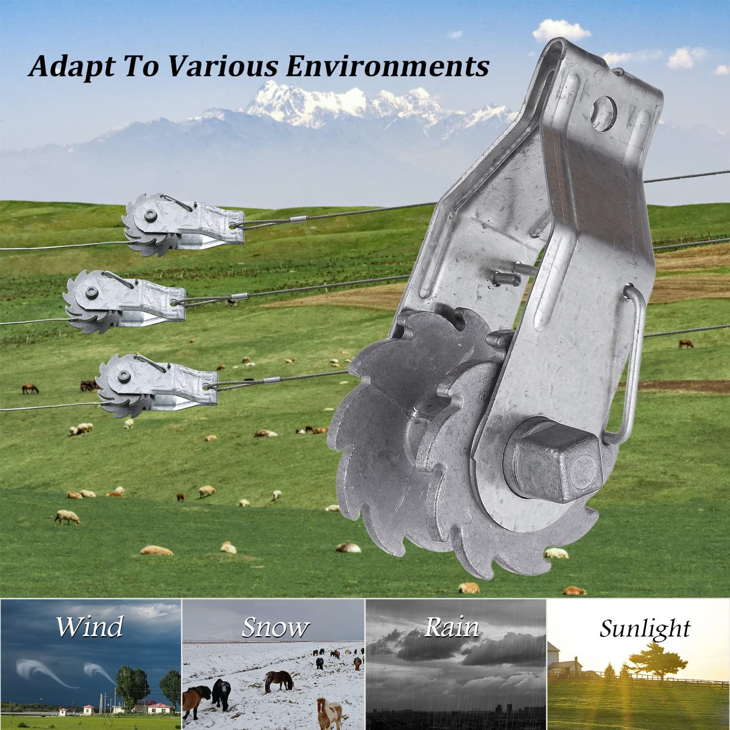 10PCS Heavy Duty Electric Fence Wire Tensioner Inline Ratchet Strainer for Farm