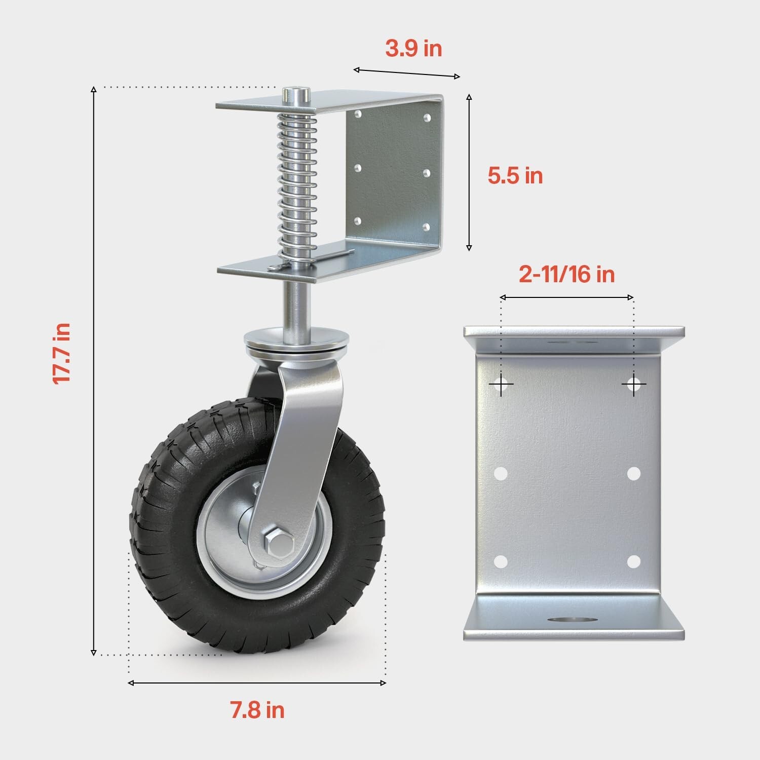 Heavy Duty Gate Wheel 8-inch Support Wheel for Wooden Metal Gates Farm Caster