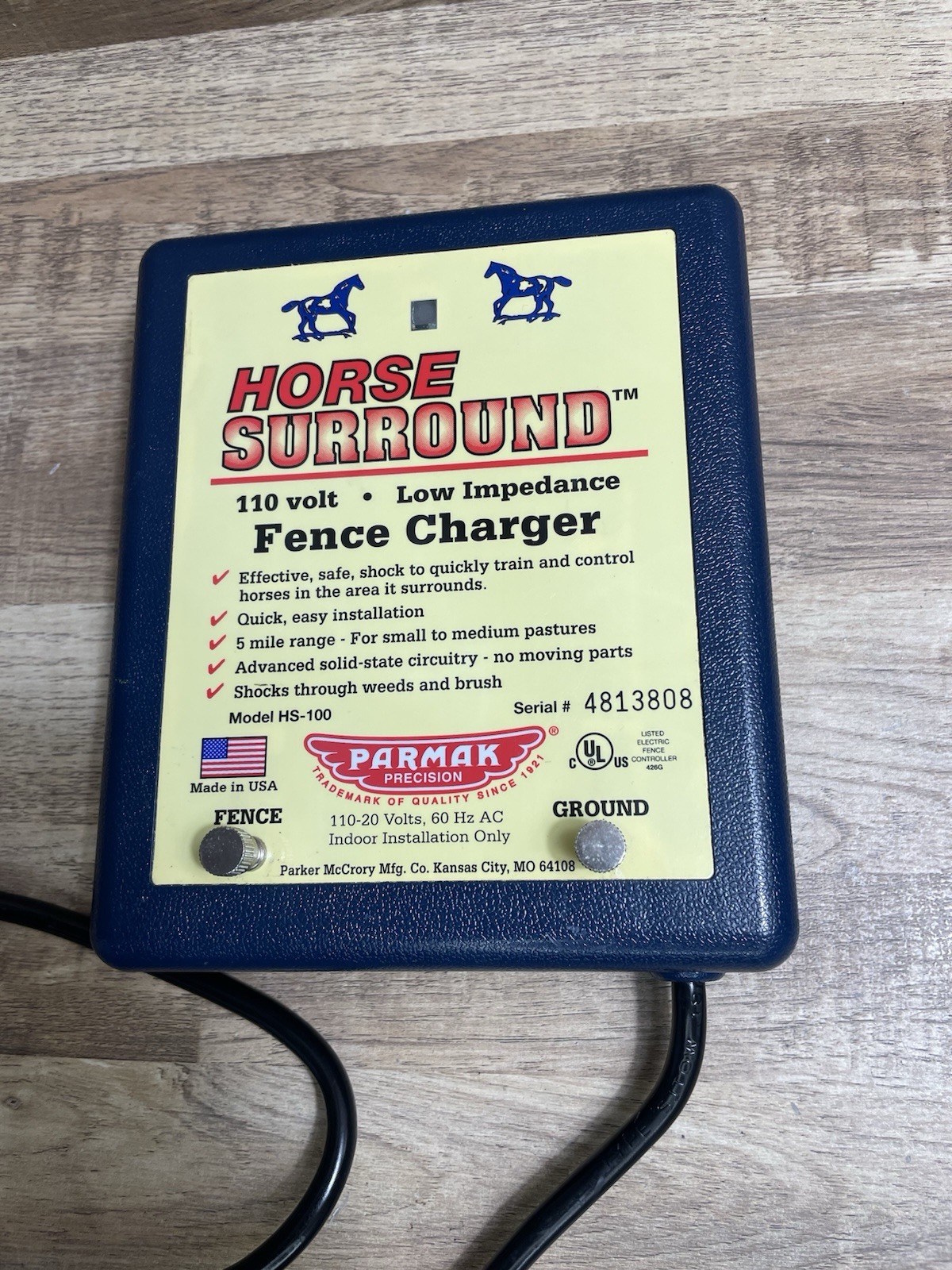 Parmak HS-100 110-20-Volt Horse Surround Low Impedance Electric Fence Charger