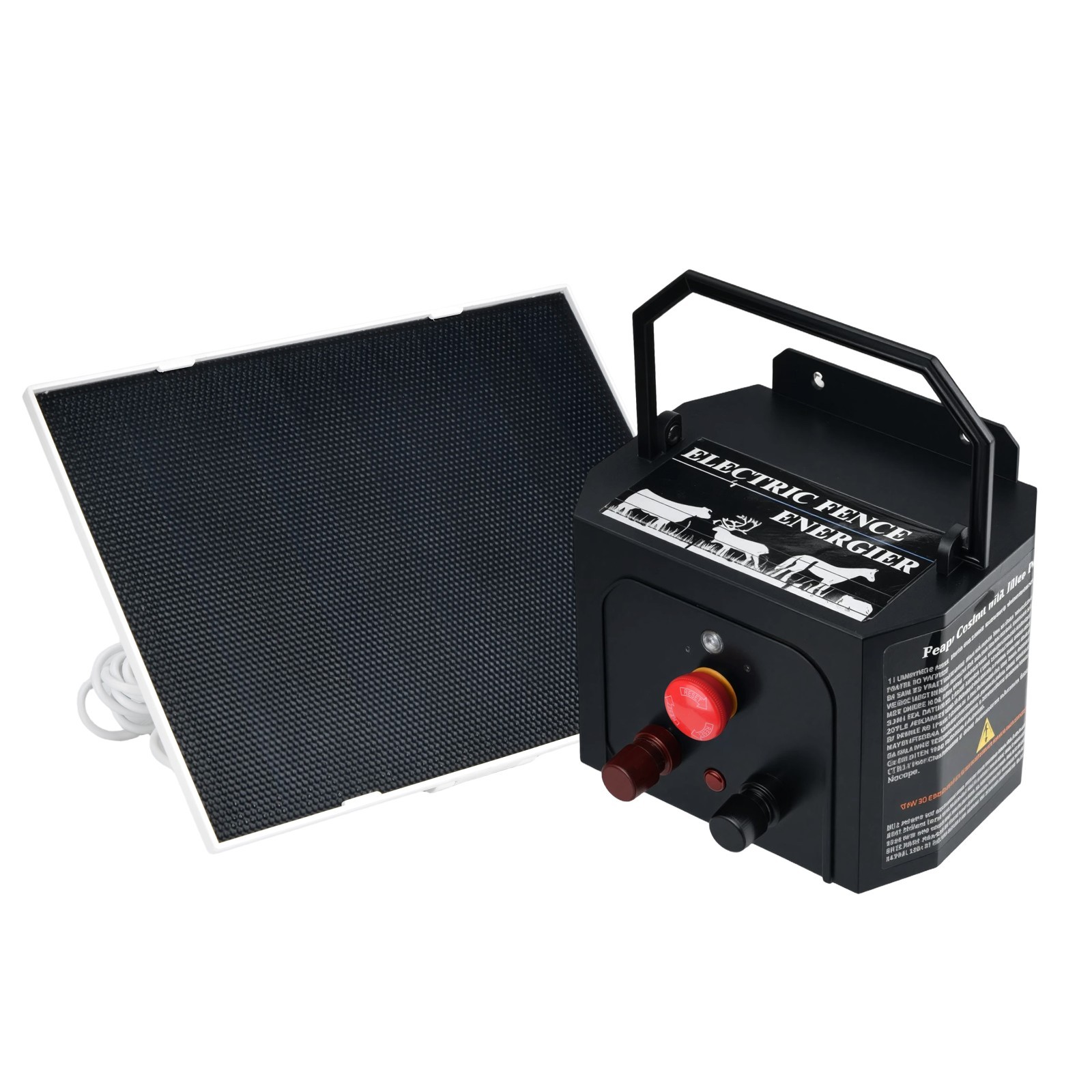 Electric Fence Charger Solar Powered 10 Miles 0.32J Livestock Energizer 24 Hour