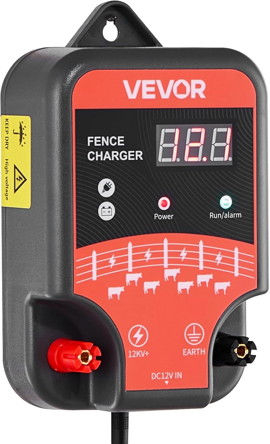 Electric Fence Charger, 10Kv 3J, AC DC Electric Fence Energizer with LED Indicat
