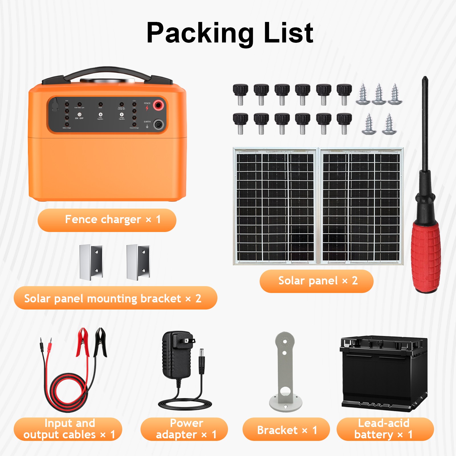 30-Mile 15W Solar Electric Fence Charger Fence Energizer Day/Night for Livestock