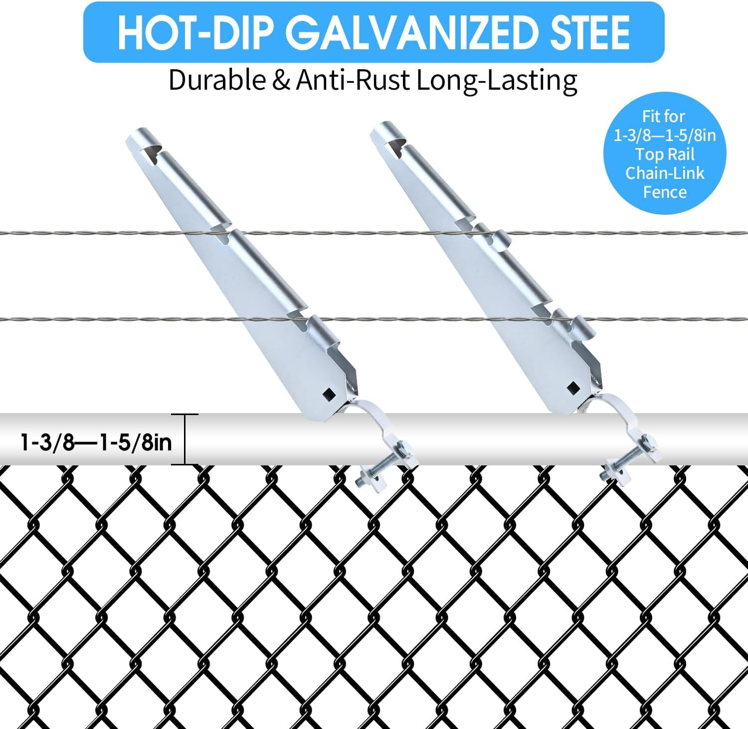 Barbed Wire Arm Extend Arm Barbed Wire for 1-3/8inch Hot-Dip Galvanized Steel Co