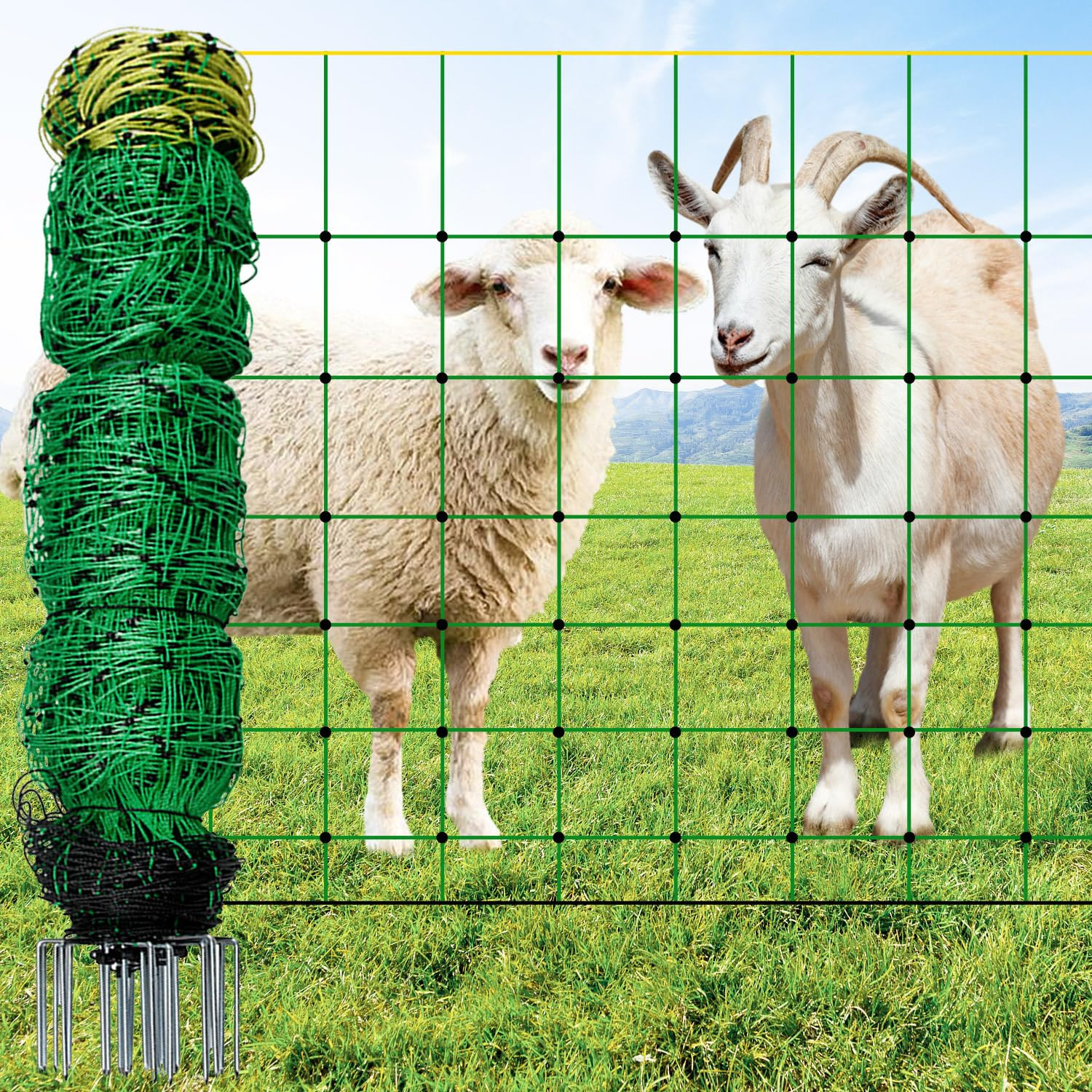 Electric Fence Netting, 42.5″ H X 164’L, Electric Netting Fence for Cattle, Shee