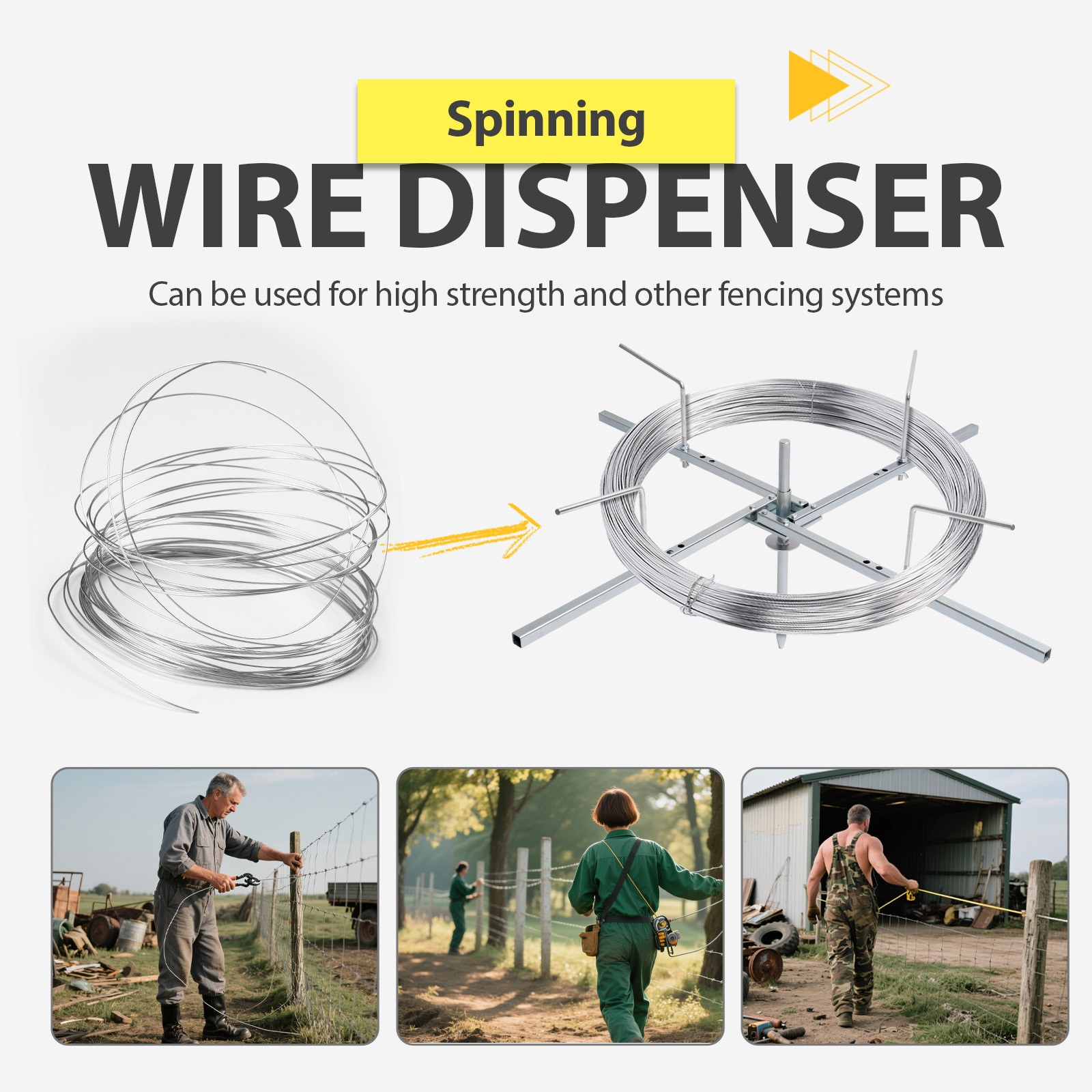 Galvanized Wire De-Reeler for High Tensile and Regular Fence Systems