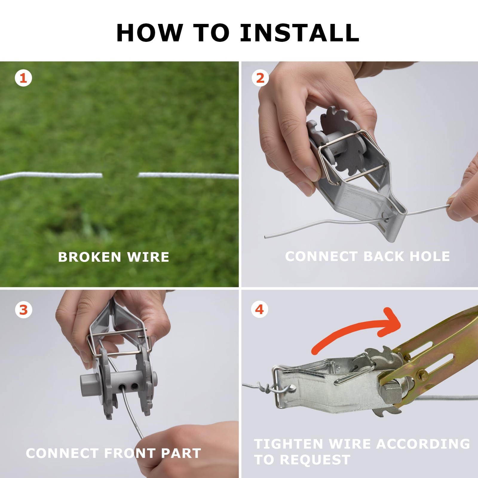 Electric Fence Wire Tensioner and Wire Strainer, 10 pcs Heavy Duty Inline Wir…
