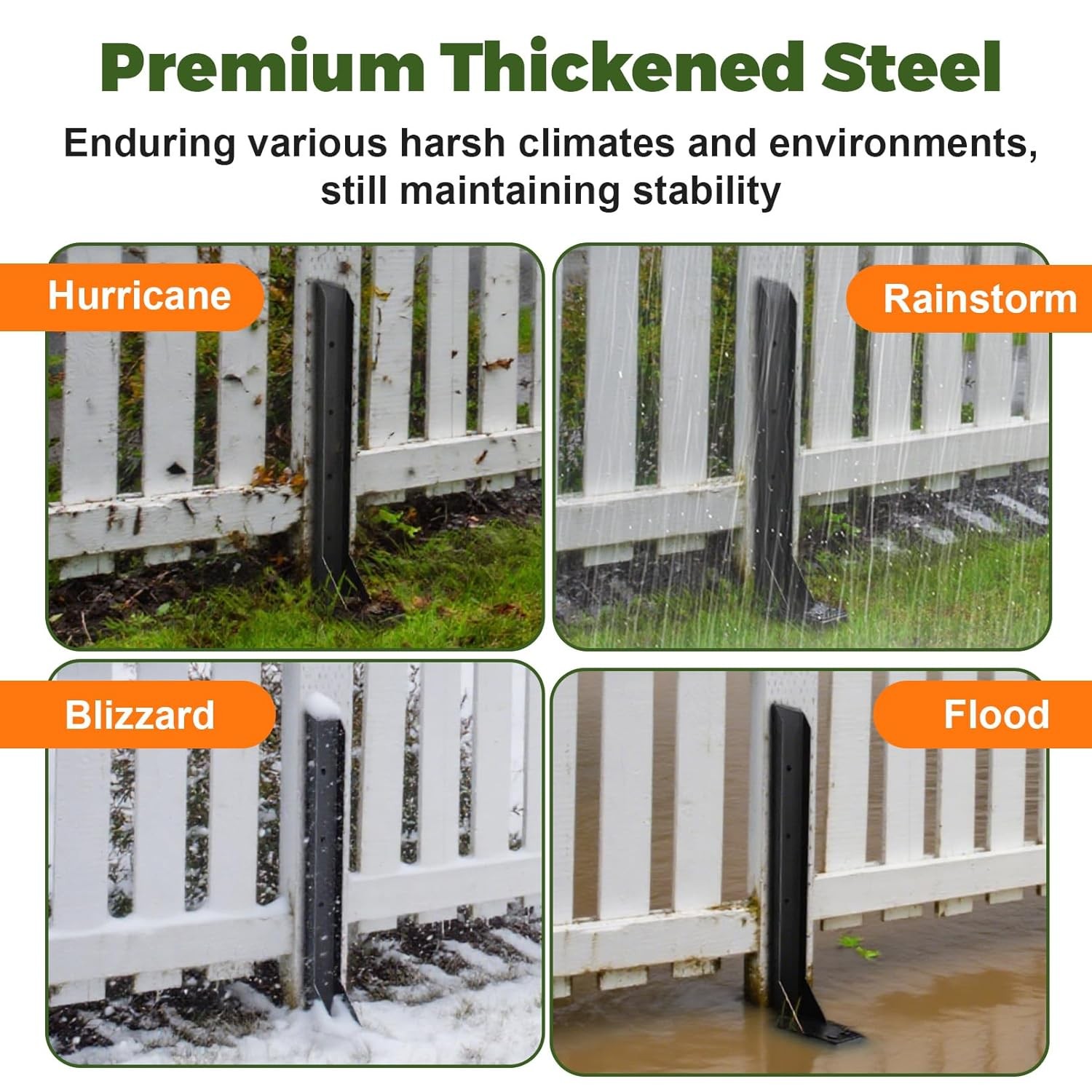 Heavy Duty Fence Post Repair Kit with Thickened Heavy Duty Fence Post Anchor