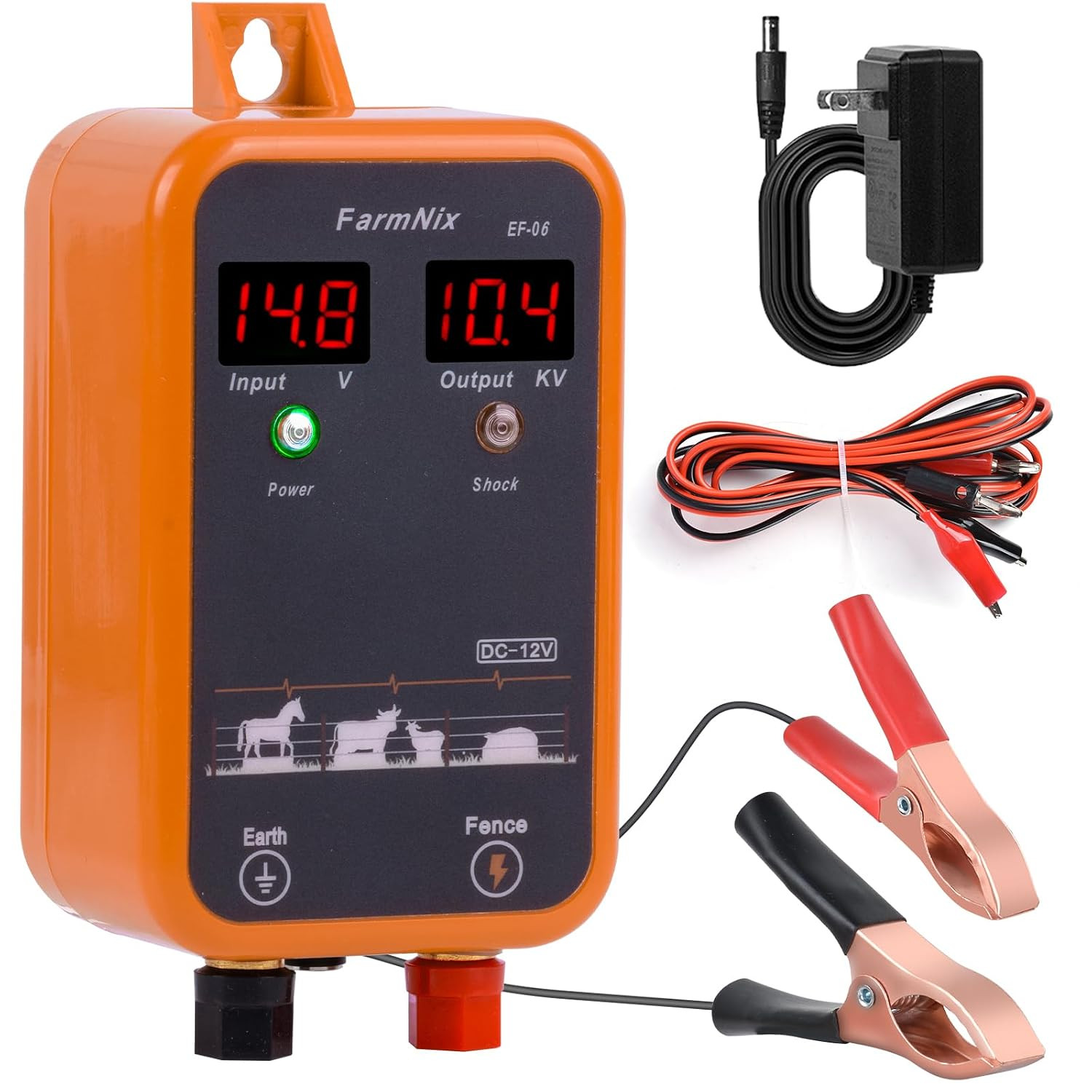 Farmnix 10KV Electric Fence Charger with LED Indicator, 5 Miles Electric Fence 1
