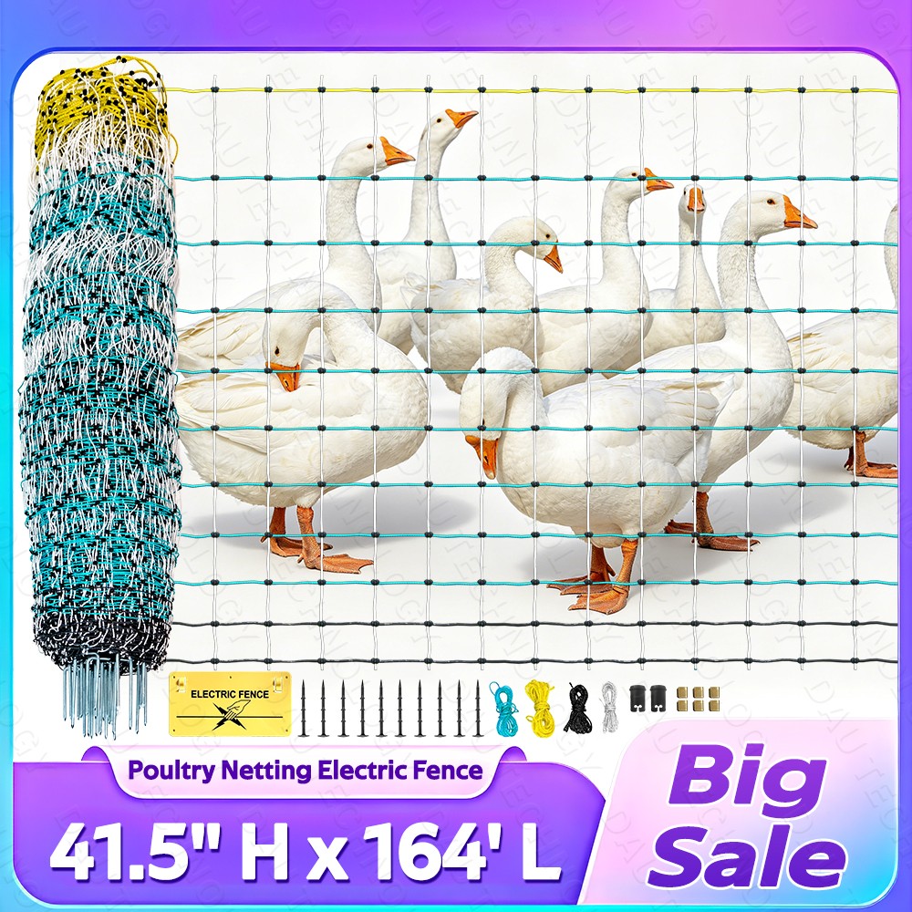 41.5″H x 164’L Electric Poultry Netting Fence Fit for Chicken,Duck,Goose&Turkey