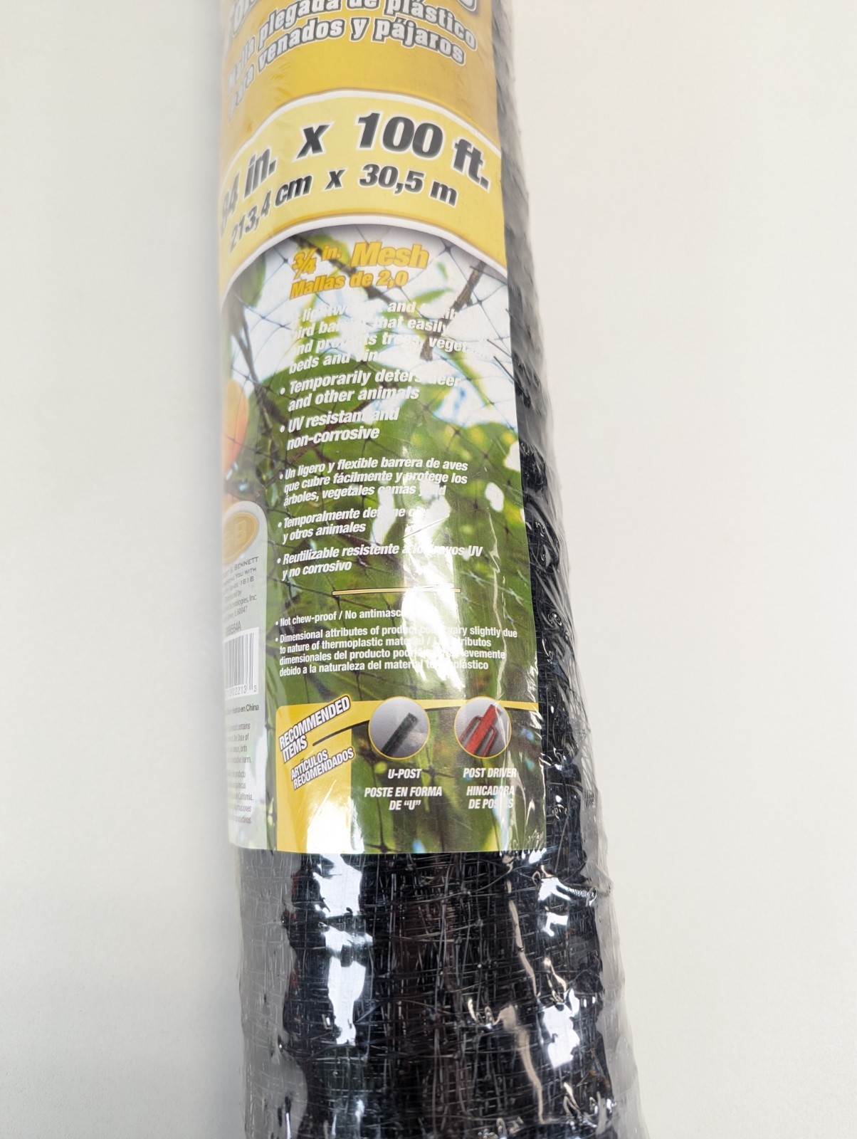 Deer & Bird Netting 7ft x 100ft 3/4 Inch Polypropylene UV Treated Long Lasting