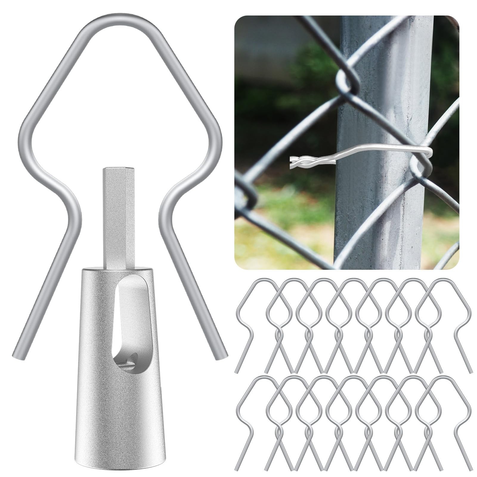 400 Pcs T Post Fence Clips 11 Gauge Galvanized Steel Wire Ties with Drill Chuck