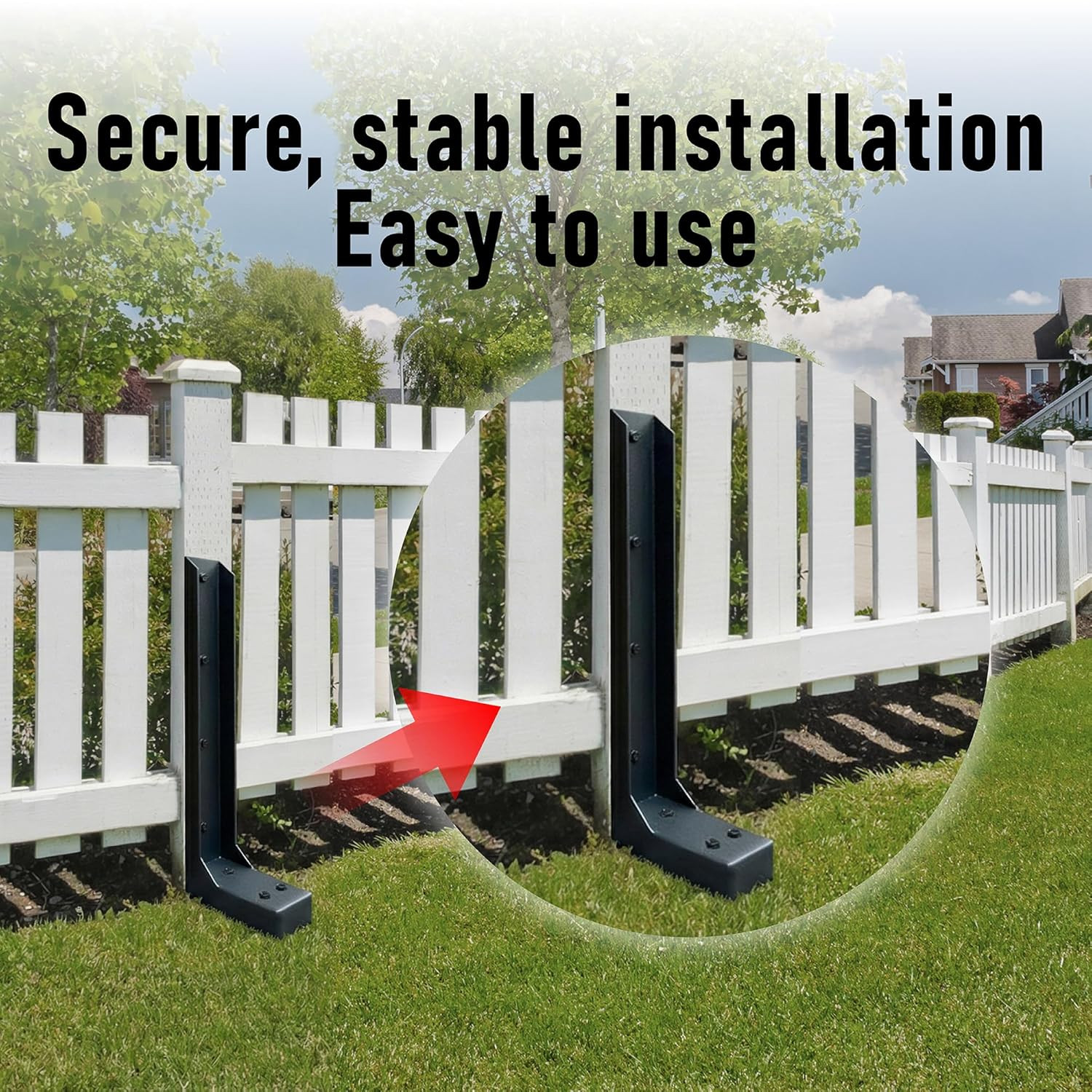 2-Pack Fence Post Repair Kit – Heavy Duty Steel Ground Spikes, Quick & Easy Fix