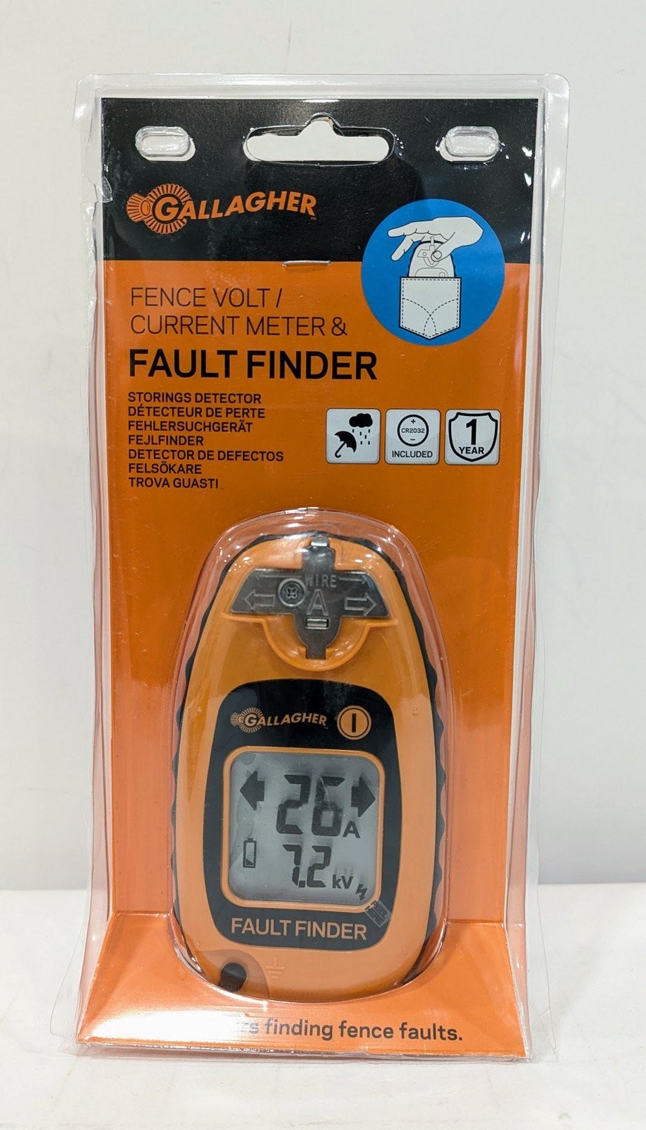 Gallagher G50905 Fault Finder Electric Fence Digital Volt/Current Meter