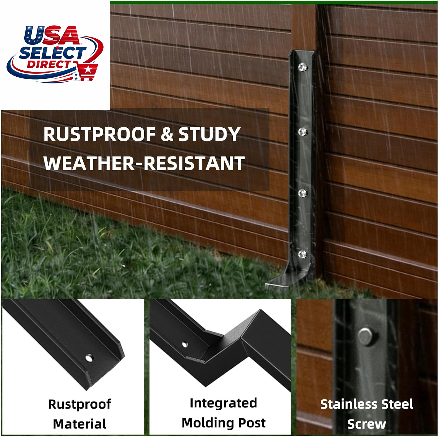 8PCS Heavy Duty Fence Post Repair Kit for Wooden Posts