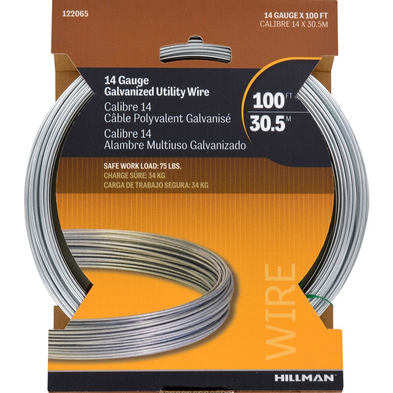 Hillman 0.078 – 0.082 in. D X 100 ft. L Galvanized Steel 14 Ga. Wire