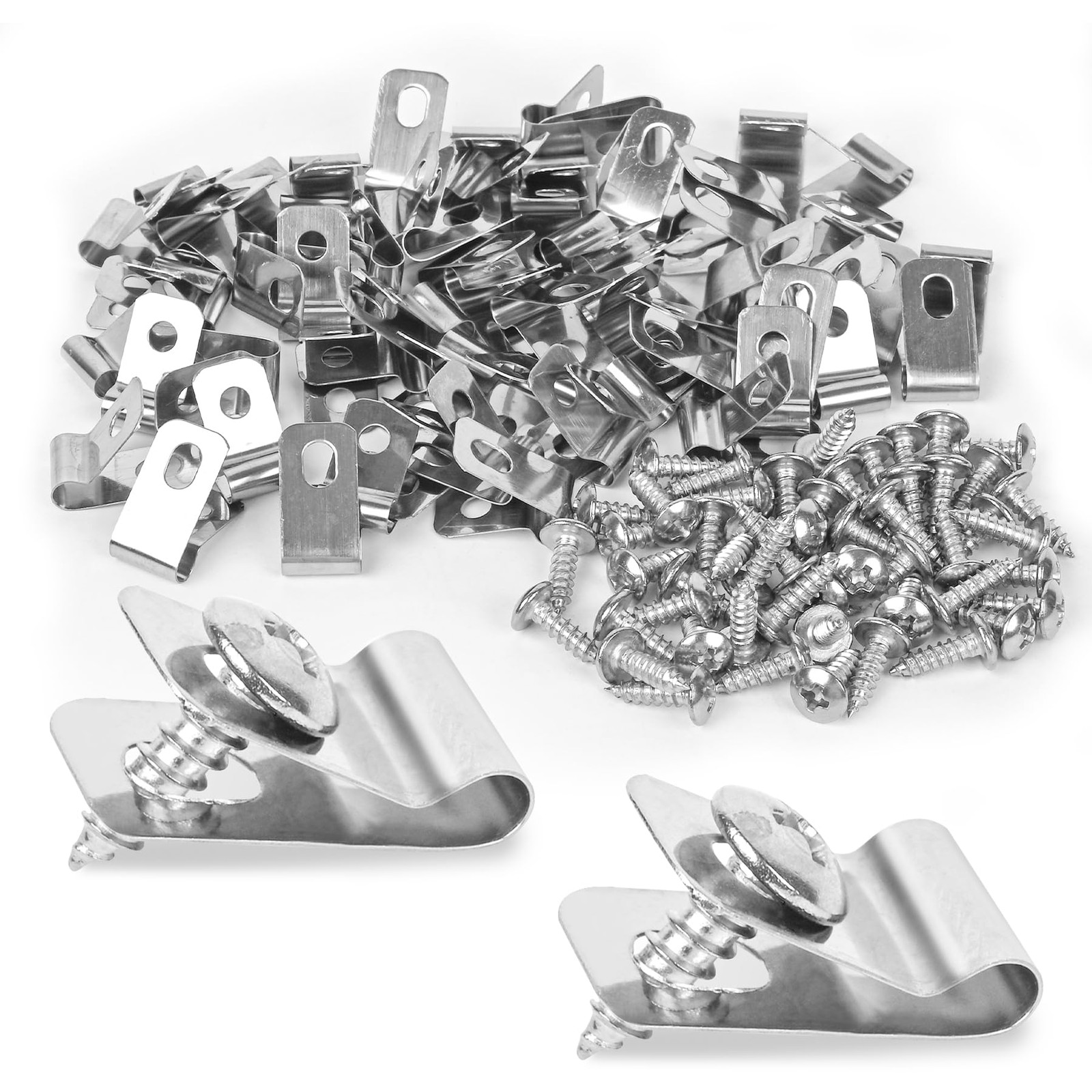 Tottist 120 Pcs Fence Wire Clamps Stainless Steel Fencing Mounting x120