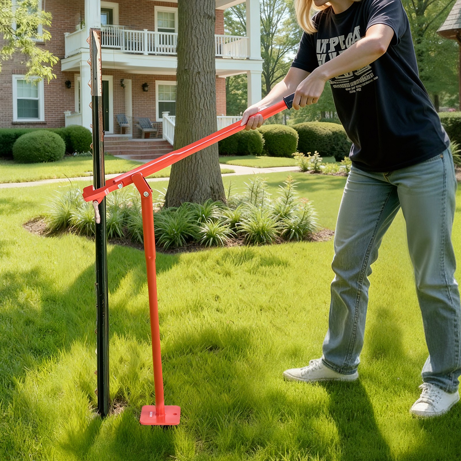 VEVOR 36″ T Post Puller Heavy Duty Fence Post Remover Lifting Chain Not Included